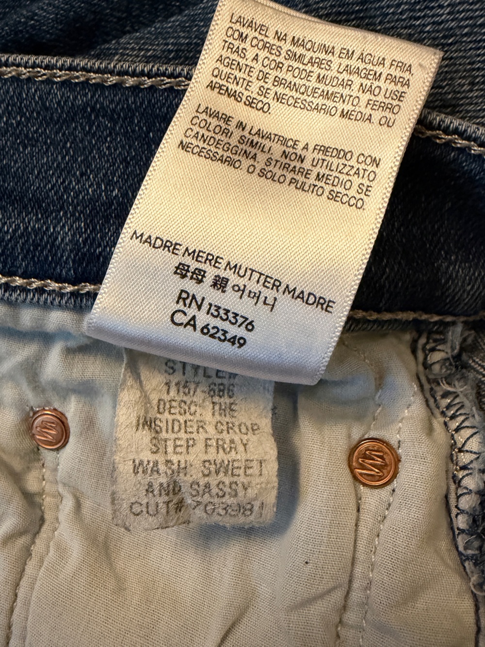 MOTHER Insider Crop Step Fray Jeans Sweet and Sassy Wash 30 - Picture 12 of 15